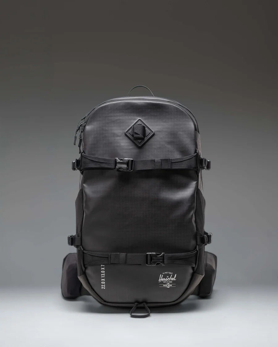 Black Tech Backpack in Black