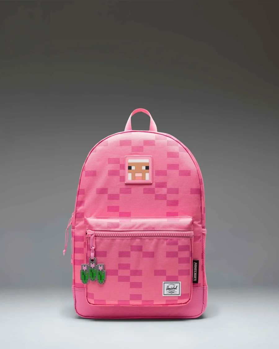 Pink Pixel Backpack in Pink / Block print