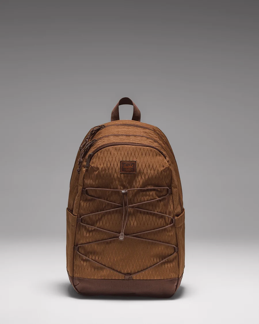 Caramel Grid Backpack in Caramel brown