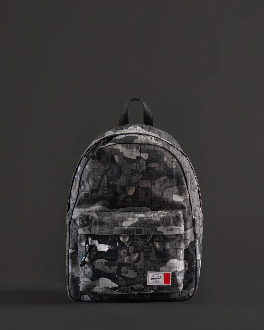 Monochrome Mosaic Backpack in Grey / Mosaic print