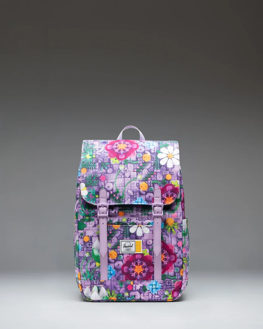 Floral Flap Backpack in Lilac / Floral print