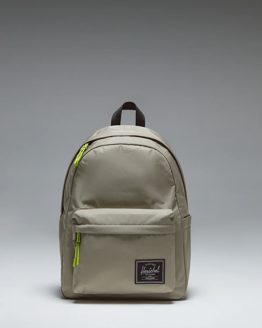 Taupe Trail Backpack in Taupe / Lime