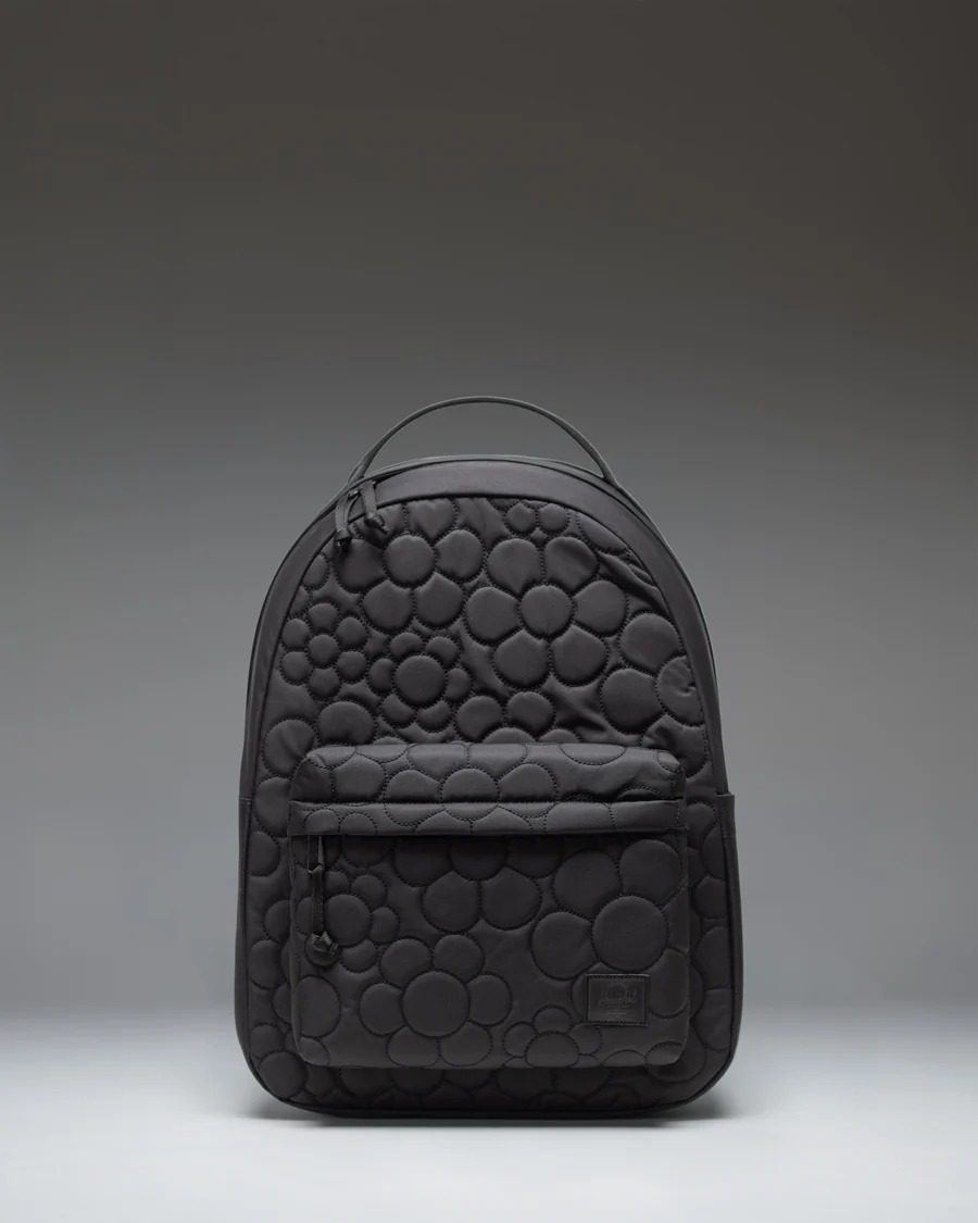 Black Bloom Quilt Backpack in Black