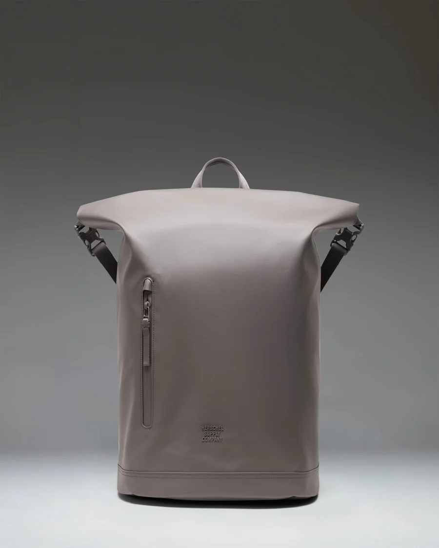 Taupe Roll-Top Backpack in Taupe