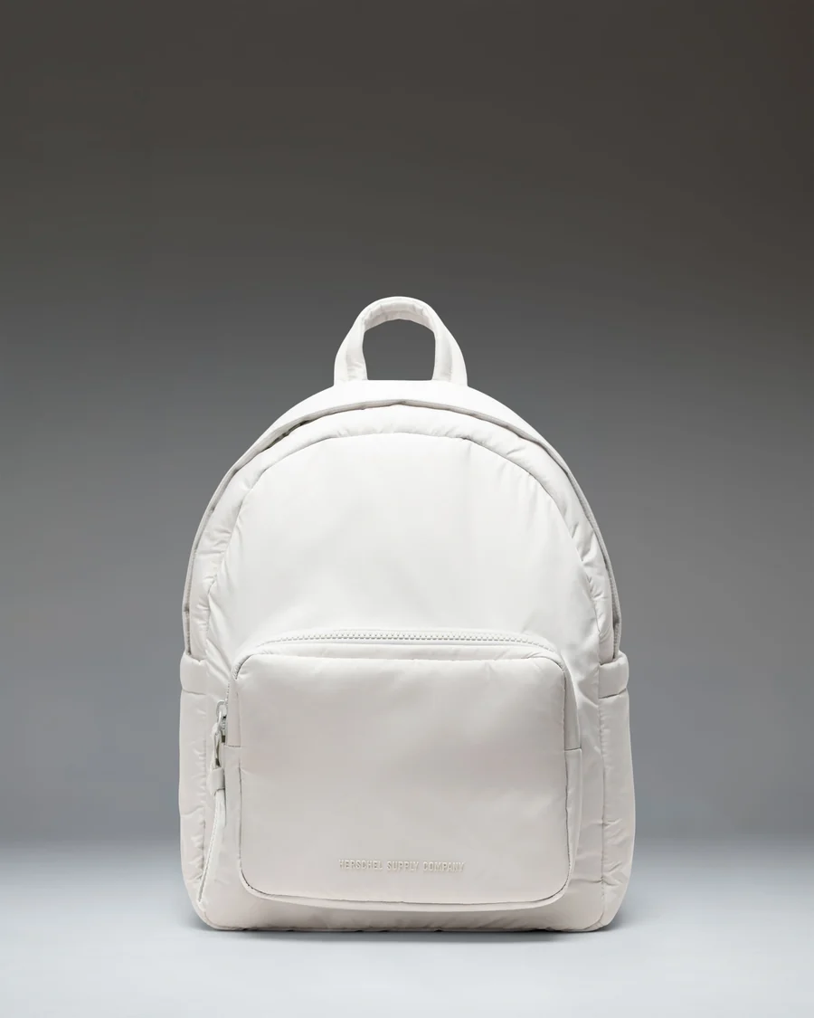 Ivory Quilted Backpack in Off-white