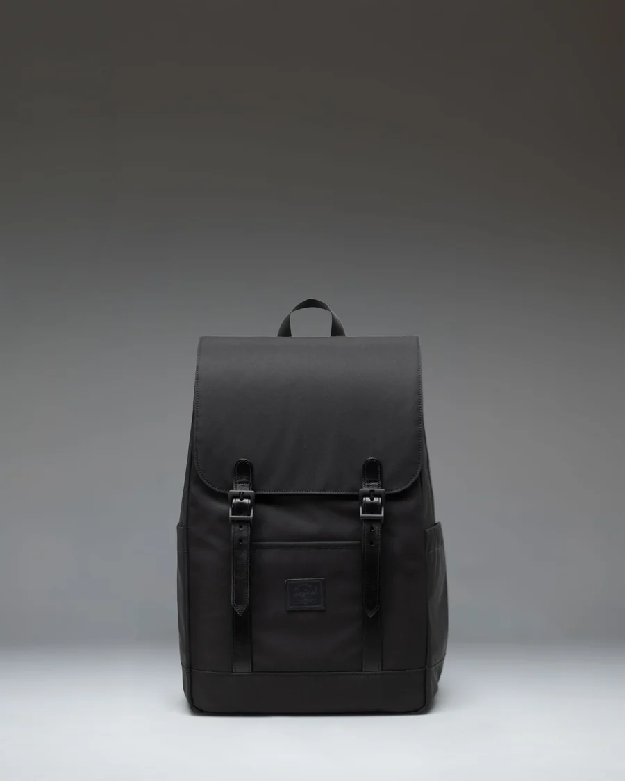 Black Twin-Buckle Backpack in Black